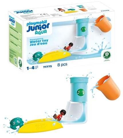 PLAYMOBIL | Junior Aqua | Tanque con Cascada y tobogán | Juguete acuático a Partir de 1 año | Regalo Ideal para peques | Juguete de baño sostenible con tobogán y Cascada | 71775