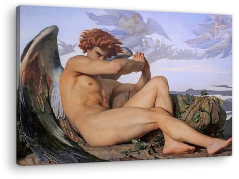 Artenor Quadro Cabanel Alexandre L'angelo caduto, 130 x 87 cm - Made in Italy, Quadri Moderni Soggiorno, Camera da Letto, Cucina, Poster da Parete, Decorazioni Casa