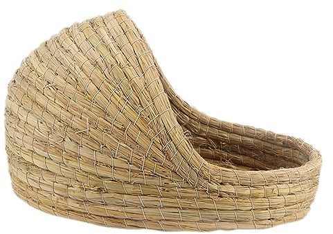 GALPADA Maison en Paille Naturelle Tissée pour Petits Animaux, Nid Spacieux Grosse Taille, Cachette Écologique pour Hamster, Cochon d'Inde Et Lapin, Habitat Confortable pour Animaux De Compagnie