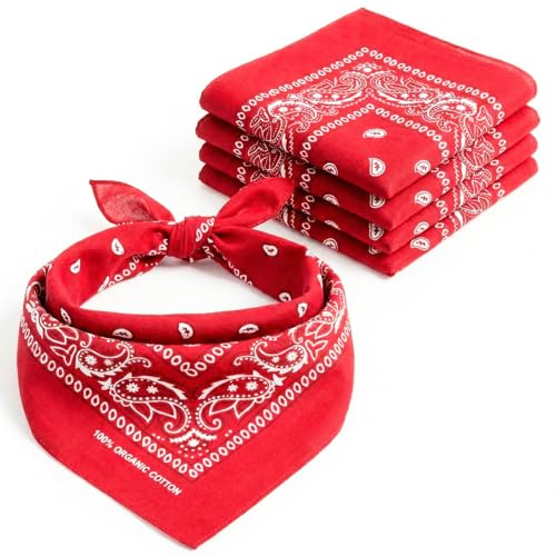 AURAE Bandana – 100% Cotton & Natural Fibers – Bandana Scarf with No Polyester – Premium Quality – Soft, Durable & Machine Washable – For Men & Women – Unisex & Kids - 2 Pack