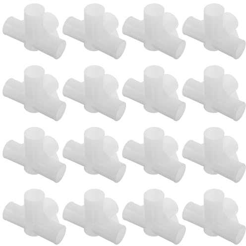 POPETPOP Conectores de Plástico para Zapateros y Armarios, Acoplamiento de Barra de Ropa de 22 Mm, 20 Piezas, Herrajes de Conexión para Muebles, Montaje Rápido para Organización en Hogar