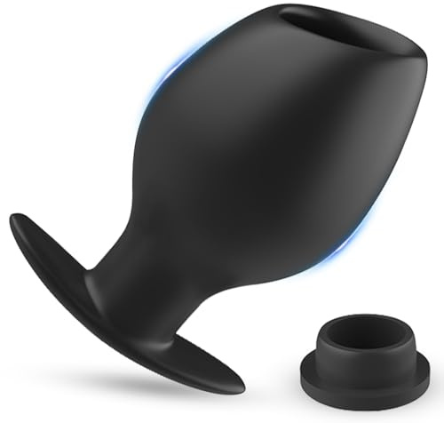 Anal tunnel plug con tappo, butt plug espansore anale cavo, plug per speculum, sex toy erotico per coppie e per donne e uomini sesso estremo (M)