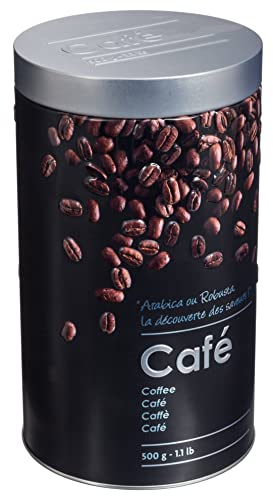 5 five simply smart Secret de Gourmet - Boîte à café ronde relief D. 11 x H. 19 cm