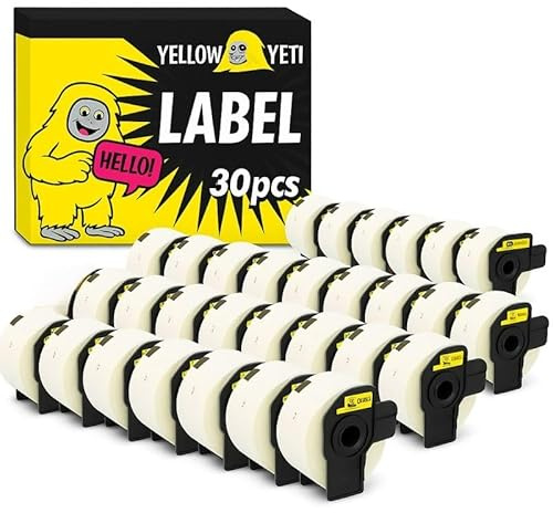Yellow Yeti 30x DK-11202 62 x 100mm Versand-Etiketten kompatibel für Brother P-Touch QL-500 QL-570 QL-700 QL-710W QL-720NW QL-800 QL-810W QL-820NWB QL-1050 QL-1060 QL-1100 QL-1110NWB | 300 Stück/Rolle