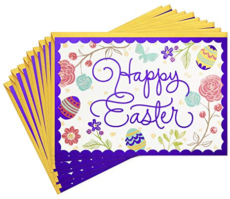 Hallmark Pack of Easter Cards, Happiness and Joy (10 Cards with Envelopes)