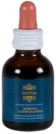 Serenus – Integratore Naturale con Camomilla, Ashwagandha e Moringa con +QUERCETINA, favorisce Sonno Profondo e Relax – Antiossidante, pratico in gocce, ZERO CAPSULE.