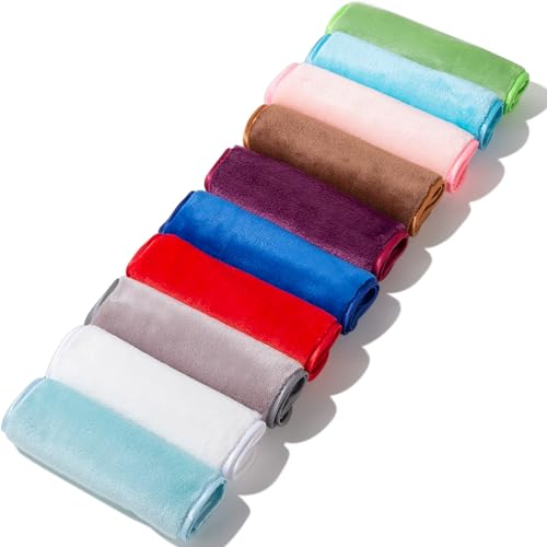 XEPST 10 PCS Toallas Desmaquillante de Microfibra, 40 x 20 CM Toalla Facial Desmaquillante Reutilizables de Microfibra Paño, Toalla Cara Limpieza Facial Toallas