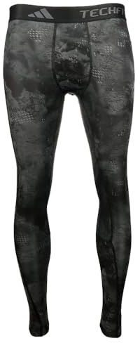 Adidas Men's Techfit Training All Over Printed Long Tights, Black, X-Small