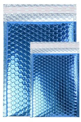 50 Stück goldene/lila/rote Luftpolstertaschen für Versandtaschen, Folienversand, gepolsterte wasserdichte Verpackungsbeutel, verdickte Briefumschläge, Tasche, Blau, 15 x 18 cm, 50 Stück-Beutel