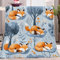 Weiche Kuscheldecke, Flauschige Flanell Warmes Wohndecke 130x150cm, Cartoon-Tier-Fuchs-Thema Sofadecke Waschbar Tagesdecke, Multi Flauschdecke Für Kinder Jungen Erwachsene