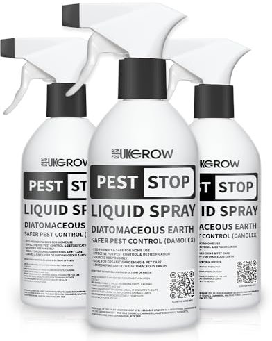 UKGrow Pest Stop Diatomaceous Earth Liquid Spray – Natural & Safe Pest Control Solution for Home 1 Litre Large Bottle