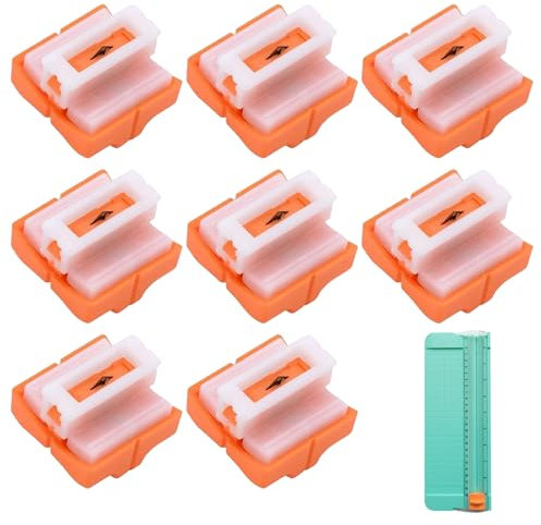 Taglierina Lame Sicura Con Protezione,8 Pezzi Taglierina Lame Sicura,Lame Di Ricambio Per Taglierina, Lame Da Taglio Per Tagliacarte,Lame Di Ricambio Per Taglierina Di Carta,Lame Da Taglio Per Foto