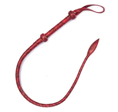 HHAura Lederflogger, Lederpeitsche einschwänzige Peitsche 3 Fuß / 1 Meter Länge 8 Litzen geflochtenes Leder Reiter für Pferdesport