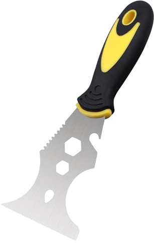 Qaestuan Multi-Usage Grattoir À Peinture Pour, 15 en 1 Outil de Peinture Anti-Adhérent, 1.5mm Multifonctionnel Spatule Acier Inoxydable, avec Poignée Souple, Couteau à Mastic, Plâtre Nettoyage