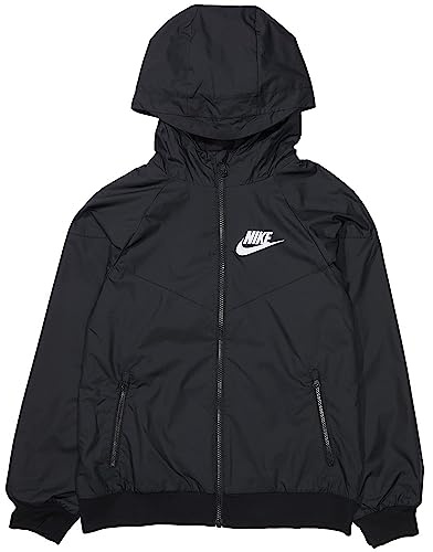 Nike Boy's Sportswear Windrunner Jacket (Little Kids/Big Kids) Black/Black/Black/White SM (8 Big Kid)
