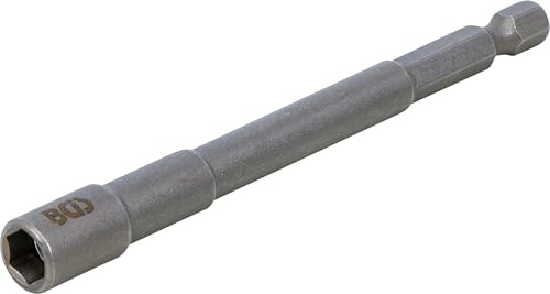 BGS 2763 | Hylsnyckelinsats sexkant, extra lång | för borrmaskiner | sexkantsdrift 6,3 mm (1/4 tum) | SW 7 mm