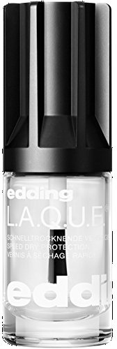 edding L.A.Q.U.E. Nail Polish Nagellack Top Coat Nr. 4-81370 Speed Dry Protection Inhalt: 5ml Überlack für länger Haltbarkeit des Nagellacks