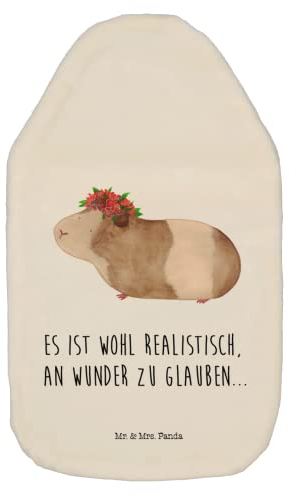 Mr. & Mrs. Panda Wärmflasche Meerschweinchen Weisheit - Geschenk, Spruch, Bettflasche, Meerie, Tiermotive, Körnerkissen, Kinderwärmflasche,