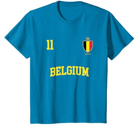 Équipe Football Belgique Sports Nombre 11 Drapeau Belge T-Shirt