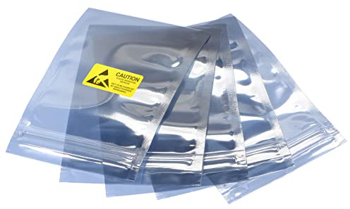 sourcing map Anti Static Bags Shielding Bag 100pcs 3x4.7inch(8x12cm) Resealable with Labels for Hard Drive HDD SSD