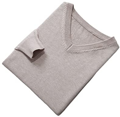Vogrtcc Herrtröjor Ulltröja Herr Kläder v-ringade långärmade pullovers enfärgade ullstickade tröjor, Khaki9, L