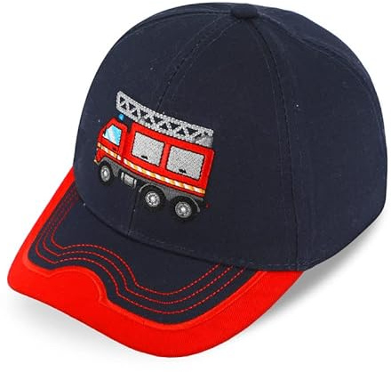 fiebig Casquette avec broderie | Casquette de baseball avec écusson | Casquette de baseball pour enfant avec fermeture Velcro, rouge, 53