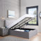 Home Treats Crystal Ottoman Storage Bed Single Grey | Gas Lift Up Storage Bed Frame | Diamante Studs (Single)