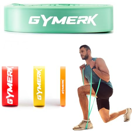 GYMERK Resistance Bands, Naturlatex Widerstandsbänder Krafttraining, Fitnessbänder für Kraftraining, Yoga, Pilates, Physiotherapie für Männer und Frauen
