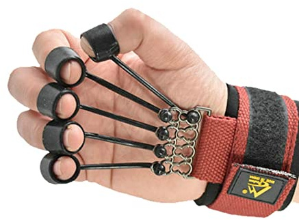 CENMOO Allenatore per le Dita, 5 Pezzi, Rafforzamento Mani e Avambraccio, Silicone Nero