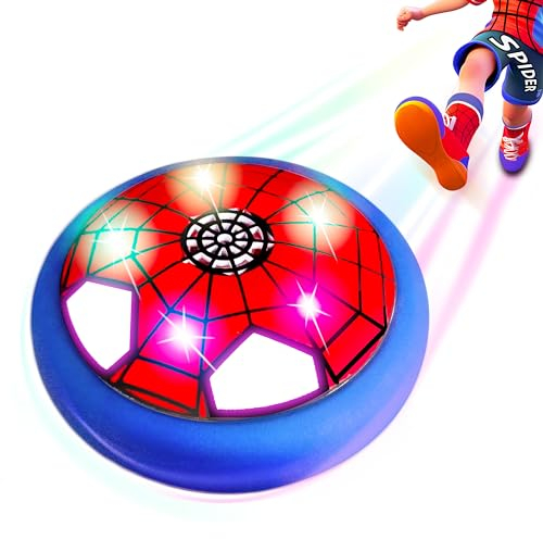 Glückpa Hover Football Kinder Spielzeug, fußball mit LED, Geschenk ab 3-10 Jahre, Fussball Spielzeug ab 3 4 5 6 7 8 9 Jahre Jungen Mädchen, Indoor/Outdoor Spiele, Air Power fußball für Kinder