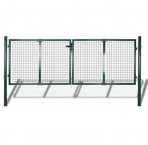ShGaxin Puerta de Valla, Puertas Metalicas Exterior, Puerta Jardin, Valla De Jardin, Puerta De Jardín, de Acero Verde 306x175 cm