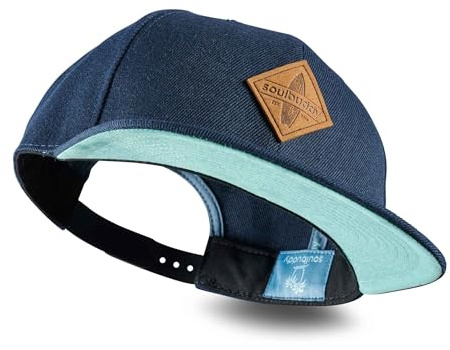 Soulbuddy Snapback Cap Unisex – Verstellbare Kappe in Blau-Türkis – Stylische Herren & Damen Basecap – Männer Mütze für Freizeit, Sommer & Urlaub – One Size