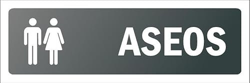 Toilets, grey informational sign SP026-1mm flexible Plastic sign (150mm x 50mm)