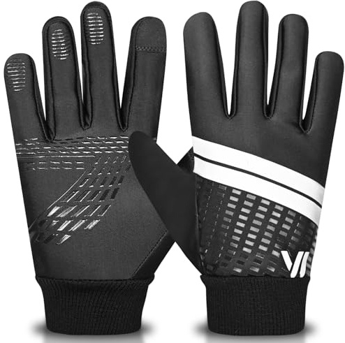 WESTWOOD FOX Waterproof Winter Gloves for Boys and Girls– Windproof Thermal Kids Gloves,Anti-Slip, Touchscreen,Warm Insulated Mittens for Running,Cycling,Snow,Ski & Cold Weather (BLACK, M)