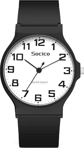 SOCICO Kids Analog Watch Boys Girls, Thin Dial 30M Waterproof Camouflage Sports Watch, Easy to Read Children's Wrist Watches with Soft Band for Ages 5-15 Kids Great Birthday Gifts Christmas Day