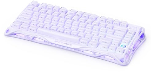 GravaStar Mercury V75 HE Keyboard - Teclado para Juegos con Interruptor magnético, sondeo de 8000 Hz, 0.005RT, USB-C con Cable, retroiluminación RGB, accionamiento Ajustable, chasis semialuminio