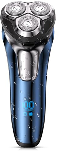 CITHOT Afeitadora Eléctrica Hombre con Cabeza Flexible 4D y Pantalla LED - Para Afeitado en Seco o con Espuma
