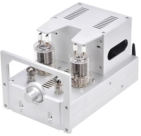 MiBoce Amplificador De Válvulas Hi-Fi De 10 W X 2, Amplificador De Audio Bluetooth Hi-Fi, con Mando De Control De Volumen, para Altavoces Pasivos Domésticos Y Sistemas De Audio De Escritorio