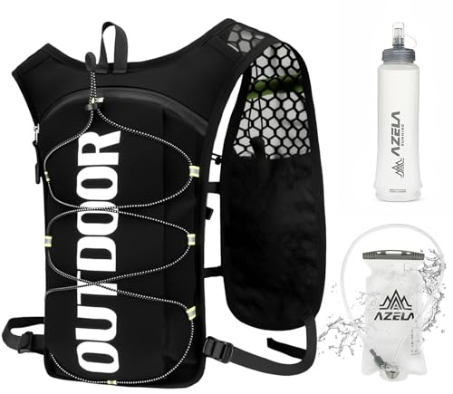 Chaleco Running Hombre Mujer, Chaleco Hidratacion Trail Running con Bolsa Agua 1.5L, Botella 500ml y Silbato, Mochila Hidratacion, Mochila de Correr para Ligera para Trail, Ciclismo, Hacer Senderismo
