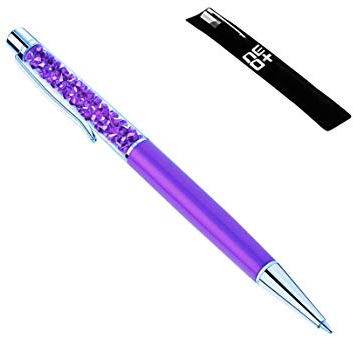 Qualität Kugelschreiber mit Swarovski-Kristallen, inklusive 1 Minen und Stifttasche - DUNKEL VIOLETT