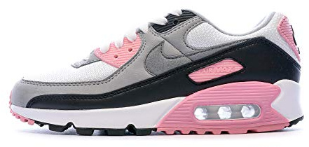 Nike Femme Air Max 90 Sneaker, White/Particle Grey-Rose-Black, 40 EU