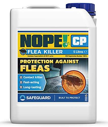 NOPE! CP Flea Spray (5 Litre) for The Home – Fast-Acting, Odourless & Non-Staining, Extended Residual Action up to 3 Months. Indoor & Outdoor Flea Killer