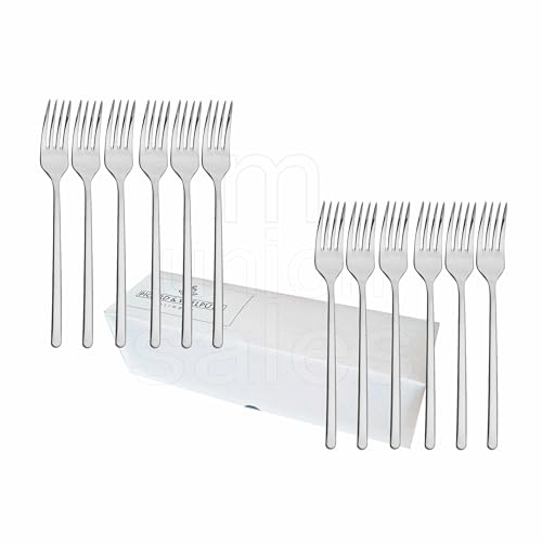 12 forchette da menù della serie Ventura 6108 di Picard & Wielpütz, singolarmente in cartone pieghevole bianco
