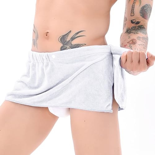 2pcs Minifalda Sauna para SPA para Hombre, Hombre Toalla Sauna Hombres, para BañO, Piscina, Playa, SPA, BañO, Ducha, Toalla Envolvente con Cierre A PresióN