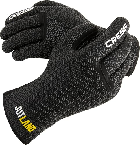 Cressi Jutland Gloves 5mm - Guantes Buceo de Neopreno Negro 5mm Sistema Ultra Grip, L/4, Adultos Unisex