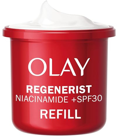 Olay Regenerist Niacinamida Crema De Día Hidratante Facial SPF 30 RECAMBIO, Cuidado De La Piel Con Niacinamida 99% Pureza, Vitamina E Antioxidante. Cuidado De La Piel Well-aging, 50ml