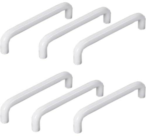 HY HUIJUN 6 Pezzi Maniglie Armadio Arcuato, per Mobili Maniglie Bianco Alluminio Maniglia di Armadio da Cucina Maniglie per Mobili da Cucina Maniglia del Cassetto