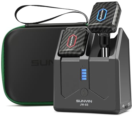 5.8Ghz Mini Wireless Guitar System with Portable Charging Case Wireless Transmitter and Receiver 4 Working Channel for Electric Guitar Digital Wind Instrument Wireless System Mini Device（Carbon Fiber）