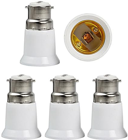 3PACK B22 to E27 Light Bulb Converter,Bayonet to Screw Bulb Adaptor,Light Bulb Lamp Holder Socket Converter Bayonet Socket Adapter,BC to ES Lamp Base Adapter for Incandescent, LED, CFL Bulbs