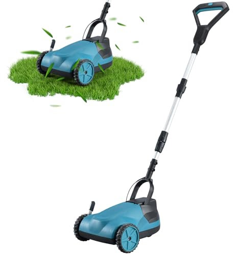 Tondeuse à Gazon sans Fil pour Makita 18V, Largeur de Coupe de 21 cm, 3 hauteurs de Coupe réglables, Tondeuse à Batterie sans balais pour pelouses jusqu'à 50 m², Pas de Batterie (Blue)